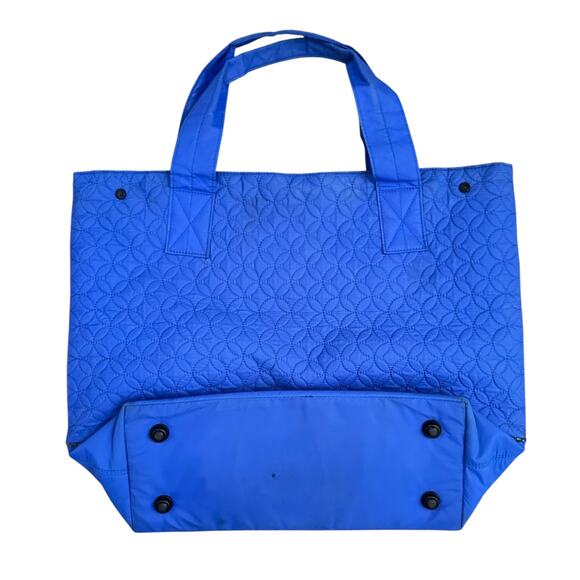 prAna Quilted Nylon Tote Bag Blue Large Travel Shoulder Bag Weekender 21x16 - Picture 10 of 14